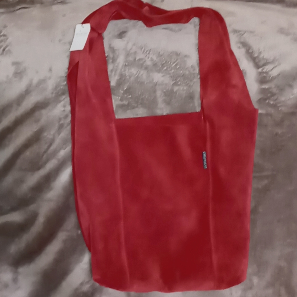 Carlo Pulicati red suede leather shoulder bag